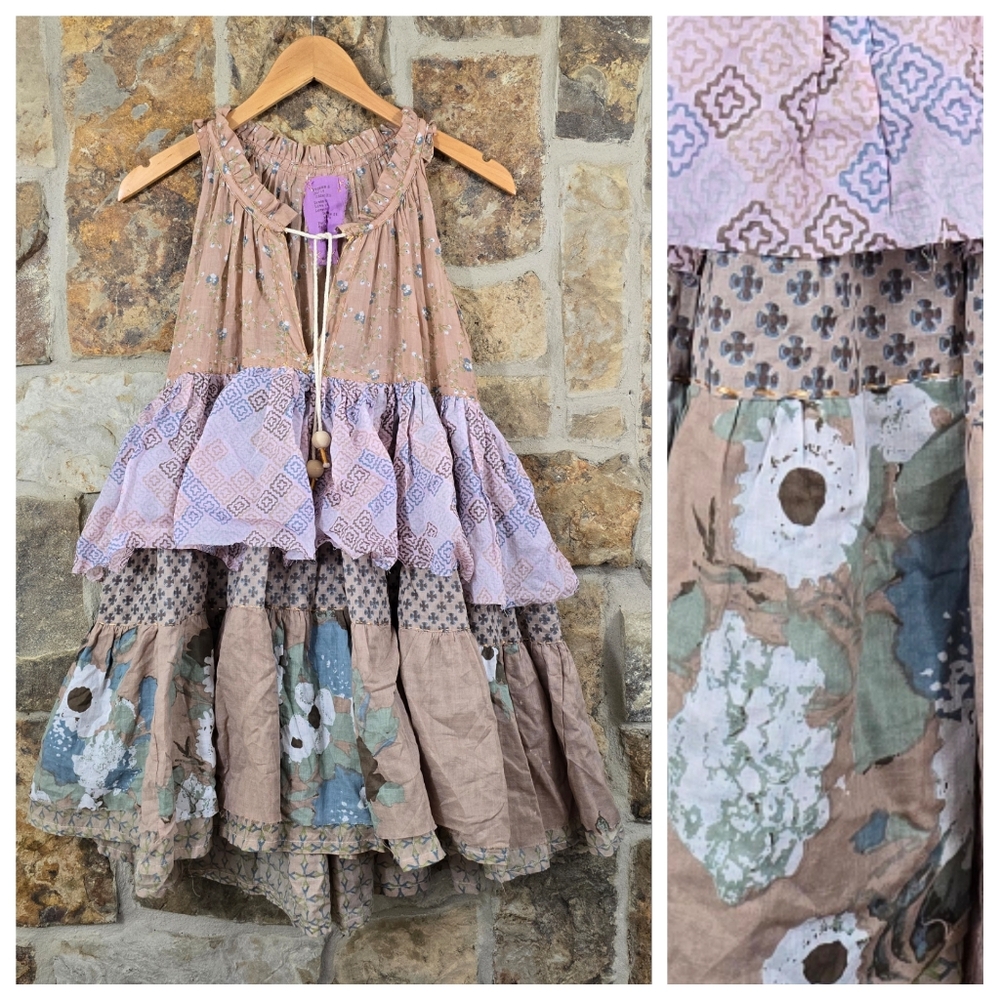 Yvonne S Tiered Floral Sleeveless Mini Dress